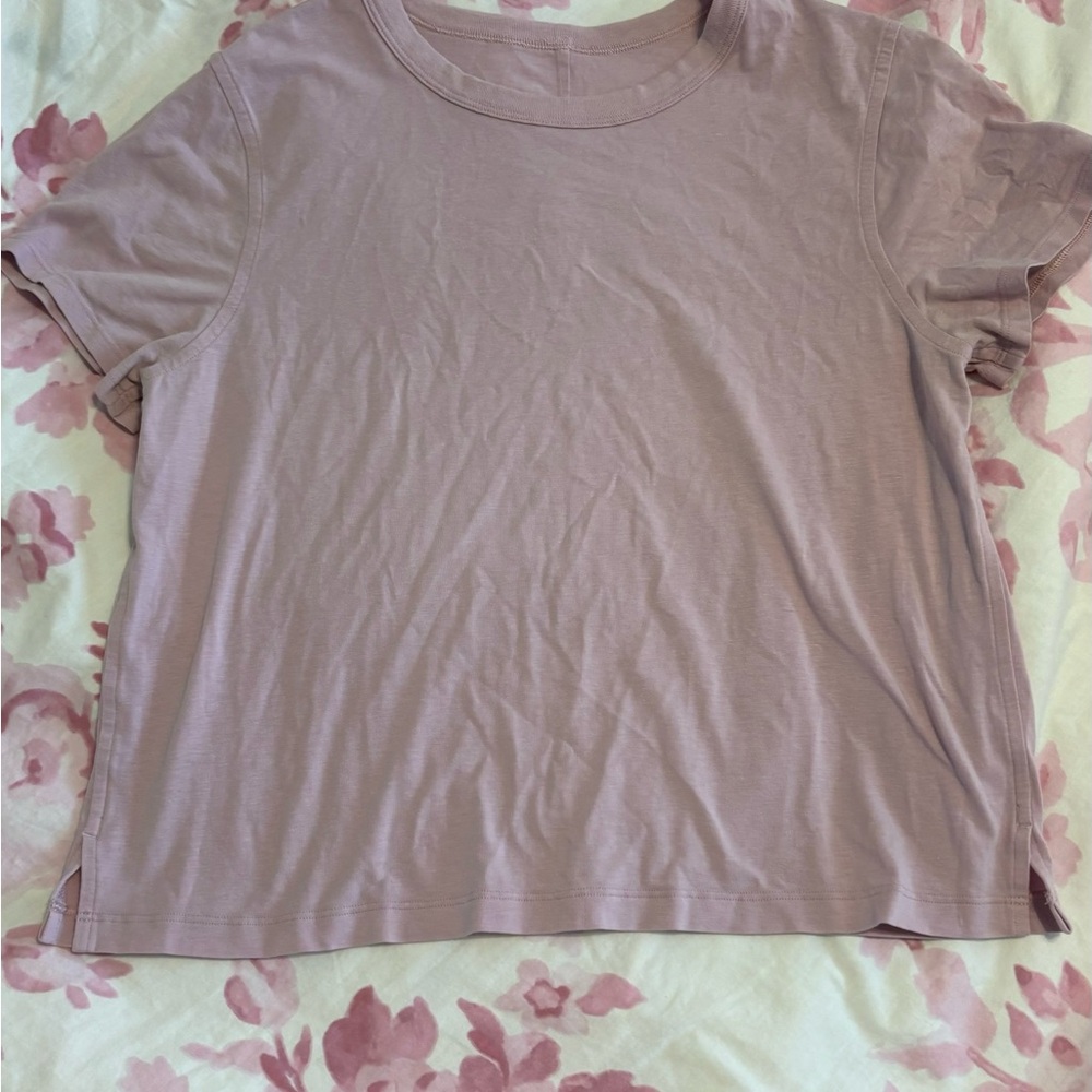 Pink Lululemon Cropped T-Shirt